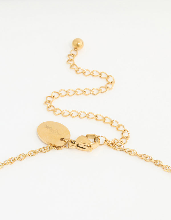 Waterproof Gold Plated Stainless Steel Snake Heart Necklace