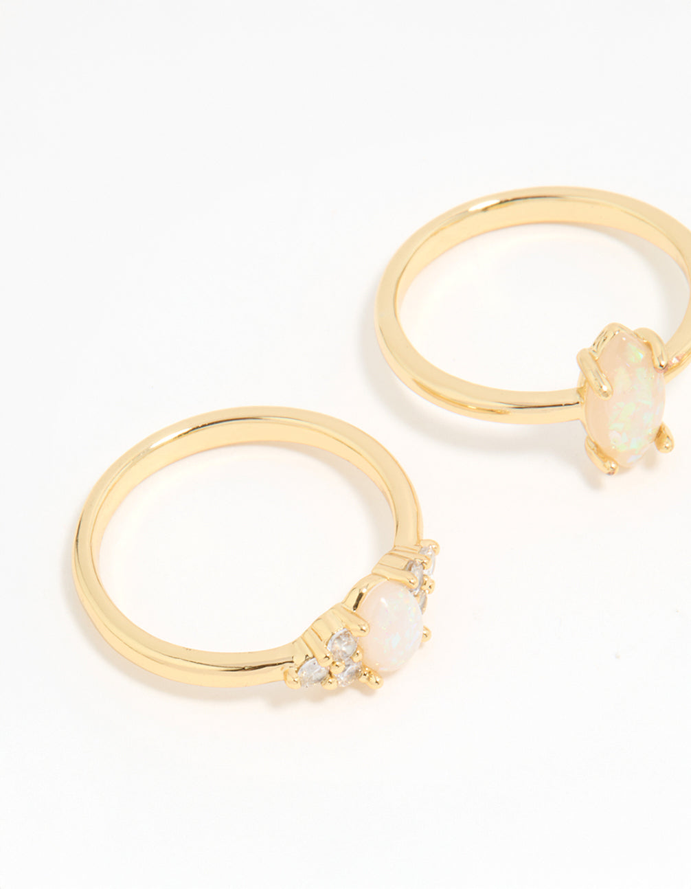 Gold Plated Cubic Zirconia Marquise Stacking Rings 3-Pack