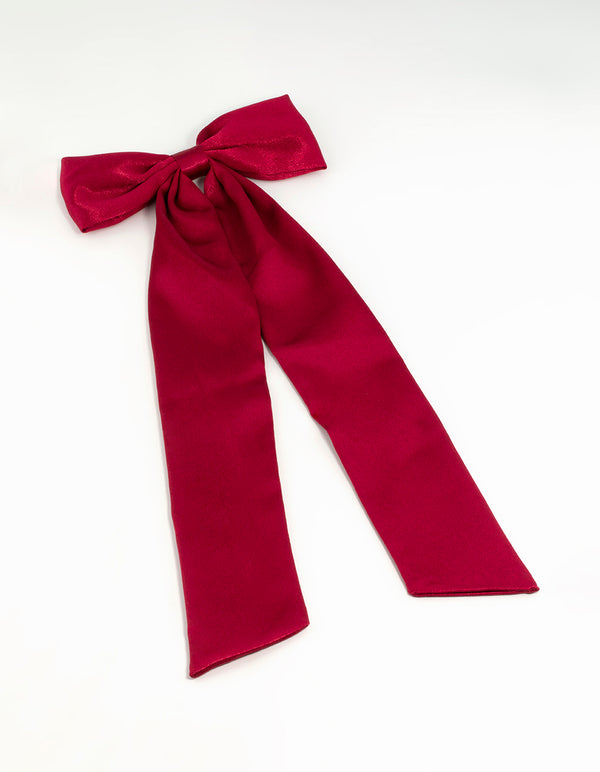 Red Fabric Statement Bow Hair Clip