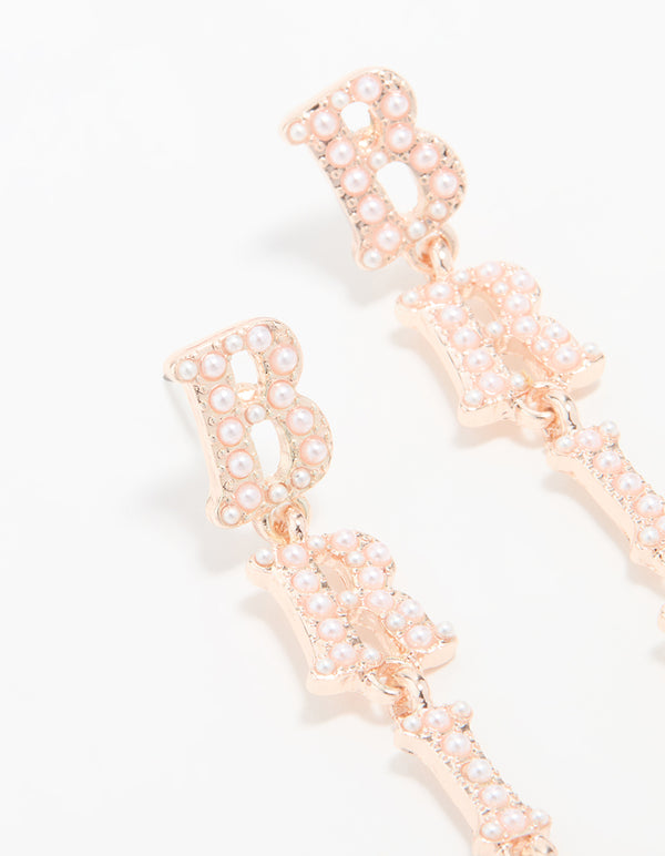 Rose Gold Bride Drop Earrings
