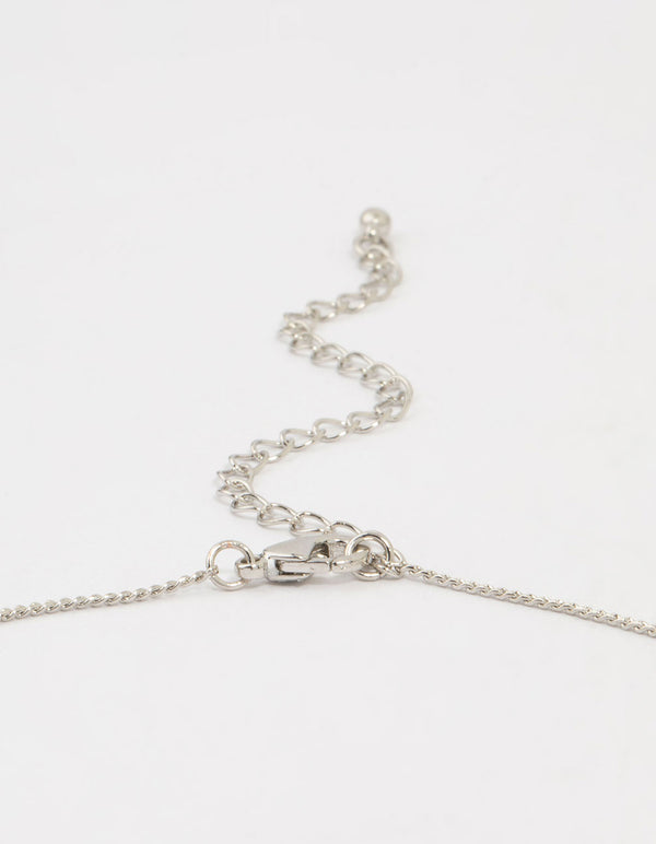 Silver Bow Twirl Pendant Necklace