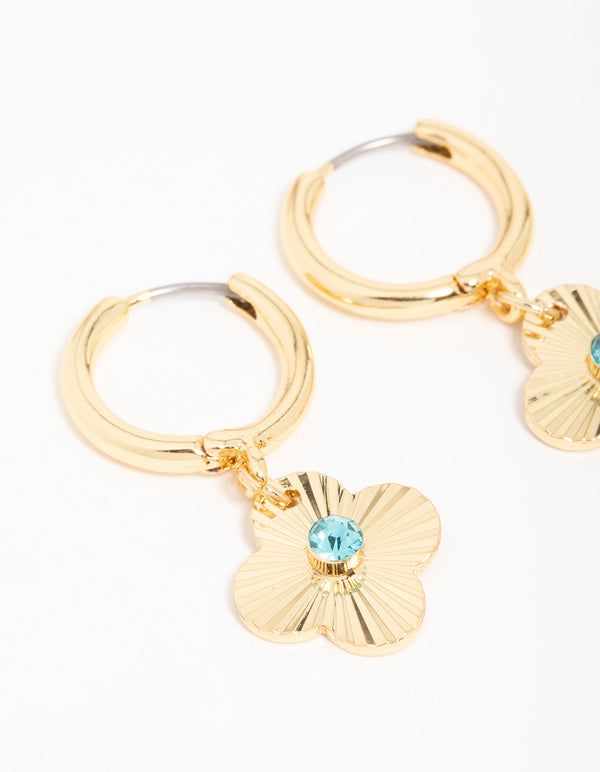 Gold Dragonfly & Flower Drop Earrings 2-Pack