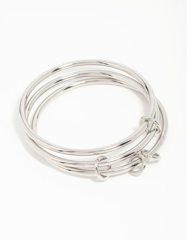 Silver Rondell Layered Bangle