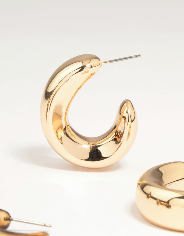 Gold & Tortoiseshell Hoop Earrings 3-Pack