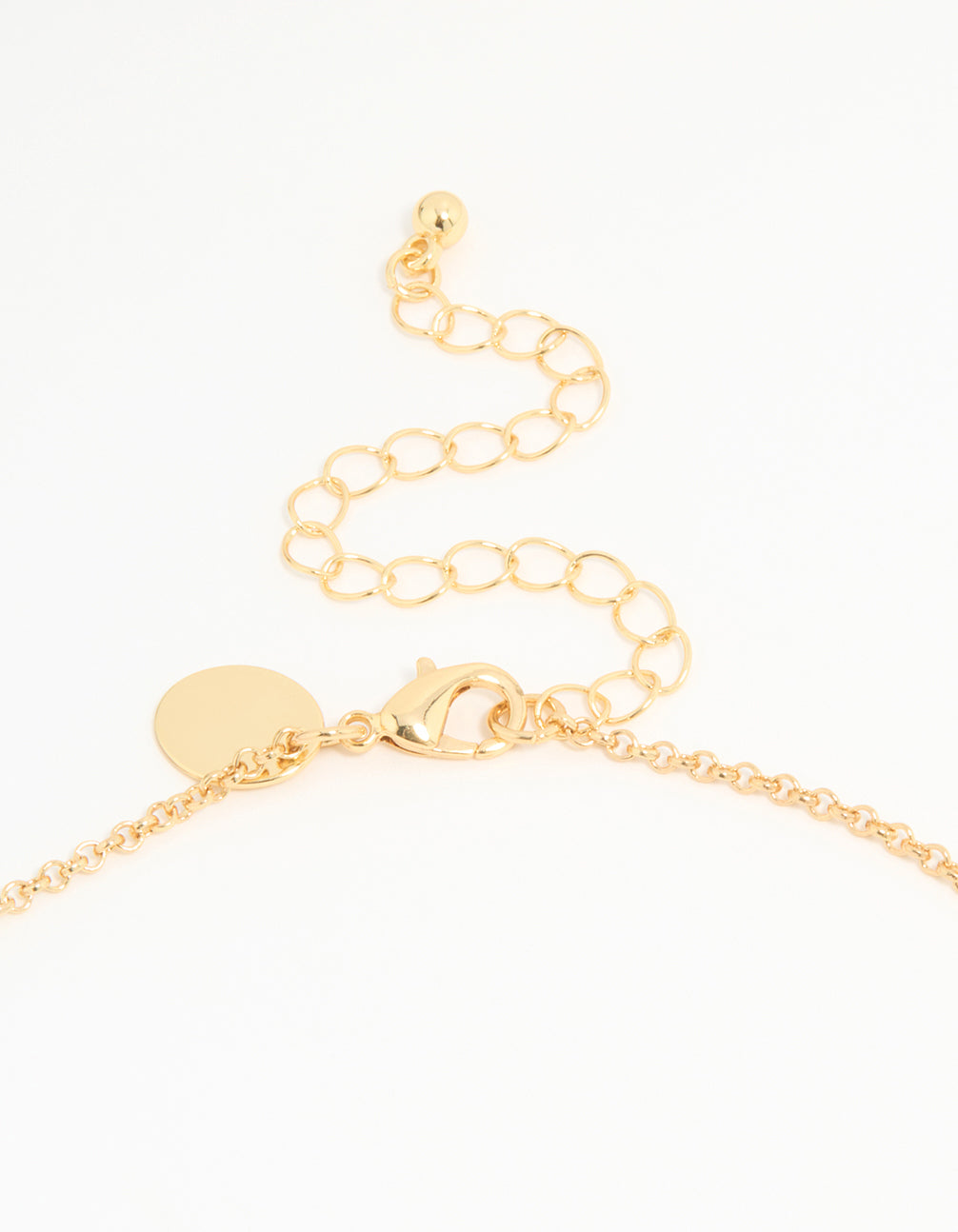 Gold Plated Bubble M & Heart Charm Necklace