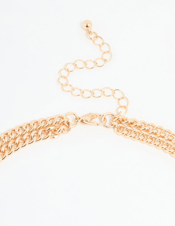 Gold Mixed Metal Coin Layered Necklace
