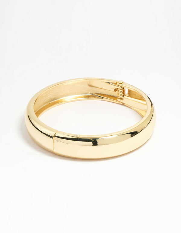 Gold Plated Smooth Hinged Bangle