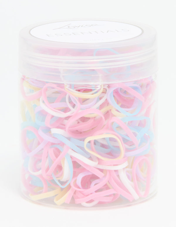 Pastel Elastic Hair Ties 350-Pack