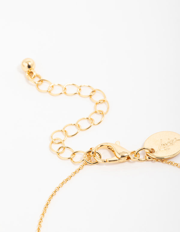 Gold Plated Brass Cubic Zirconia Dainty Bracelet