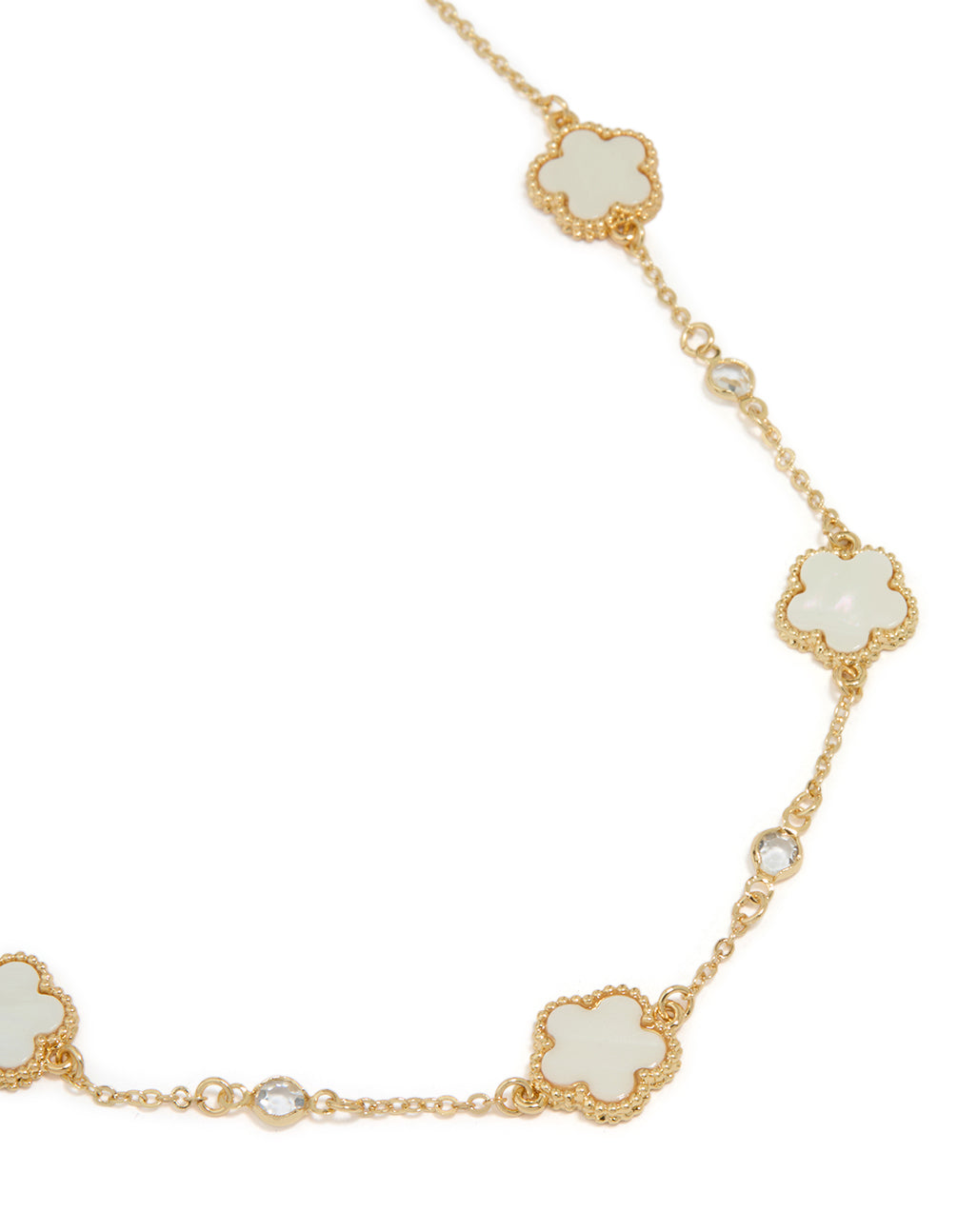 Gold Plated Cubic Zirconia Flower Pendant Necklace