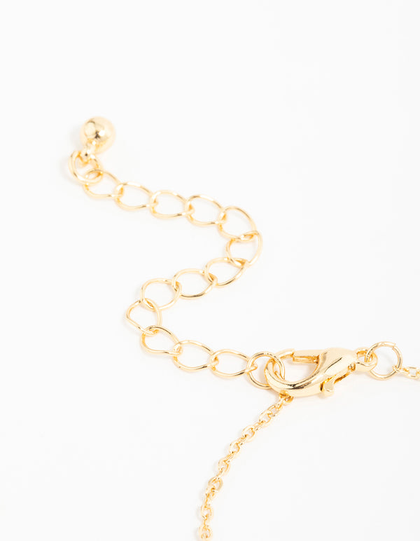 Featuring a gold plated cubic zirconia black flower charm bracelet in dainty styles closure detail view