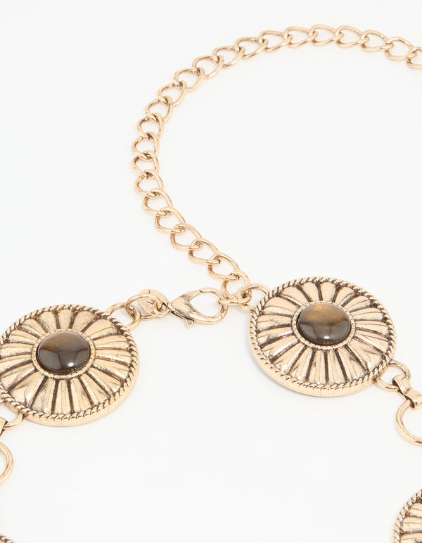 Antique Gold Bohemian Disc Belt