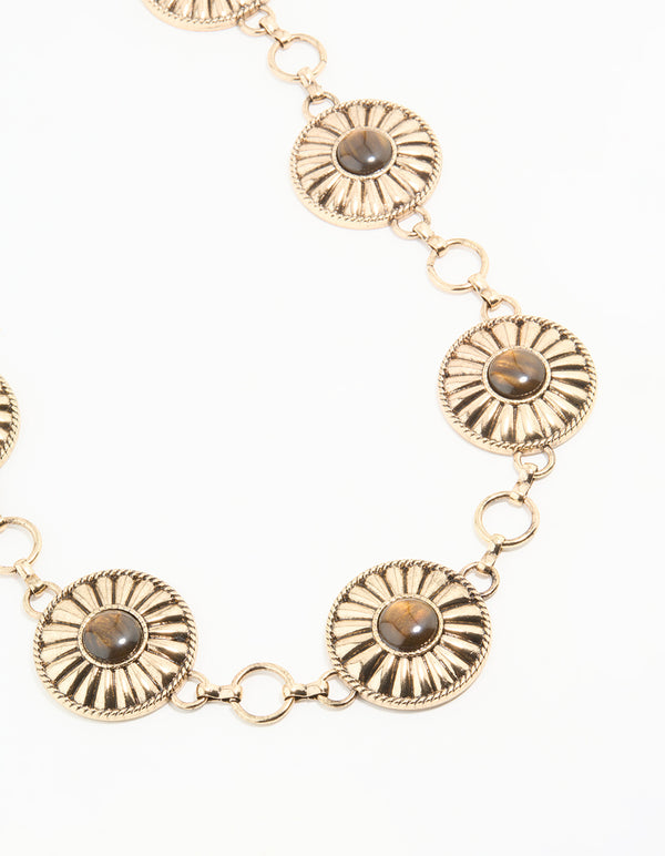 Antique Gold Bohemian Disc Belt