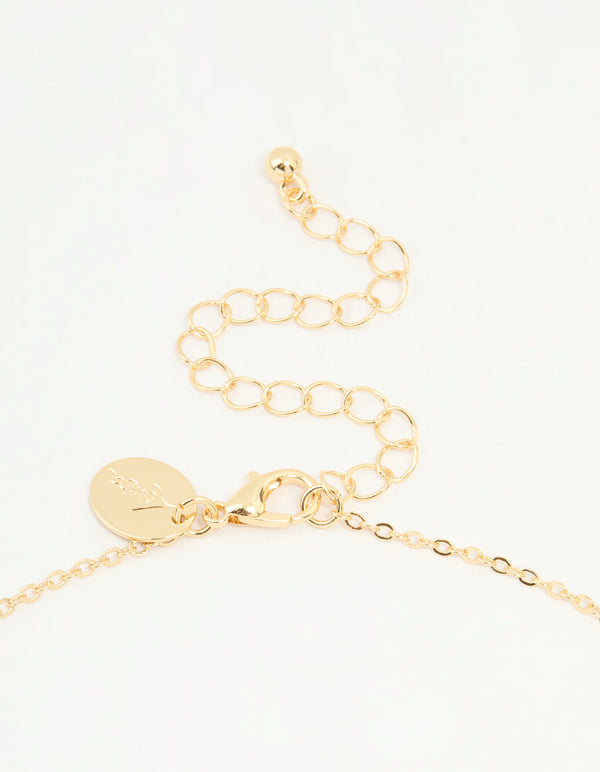 Gold Plated Cubic Zirconia Rondell Necklace