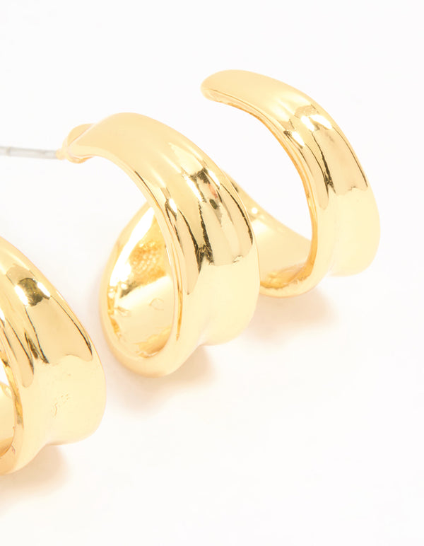 Gold Plated Double Hoop Earrings