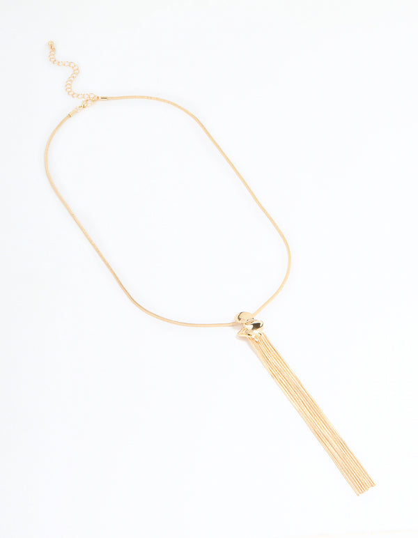 Gold Long Tassel Necklace