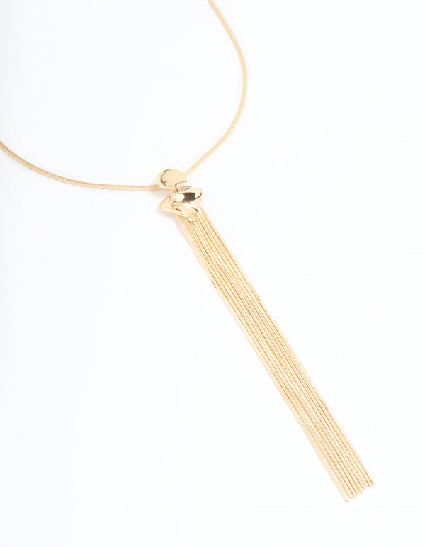 Gold Long Tassel Necklace