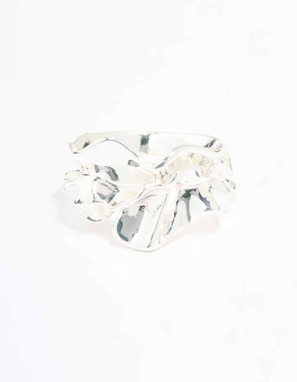 Silver Plated Molten Band Ring