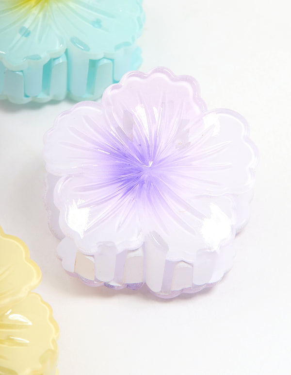 Vibrant Mini Hibiscus Flower Claw Clips 4-Pack