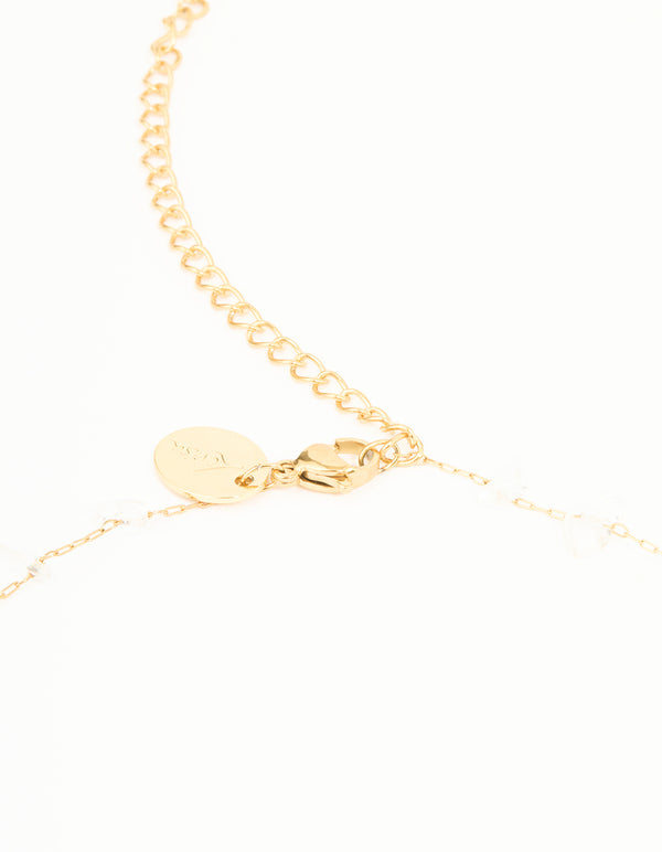 Waterproof Gold Plated Stainless Steel Clear Semiprecious Stone Waist Chain