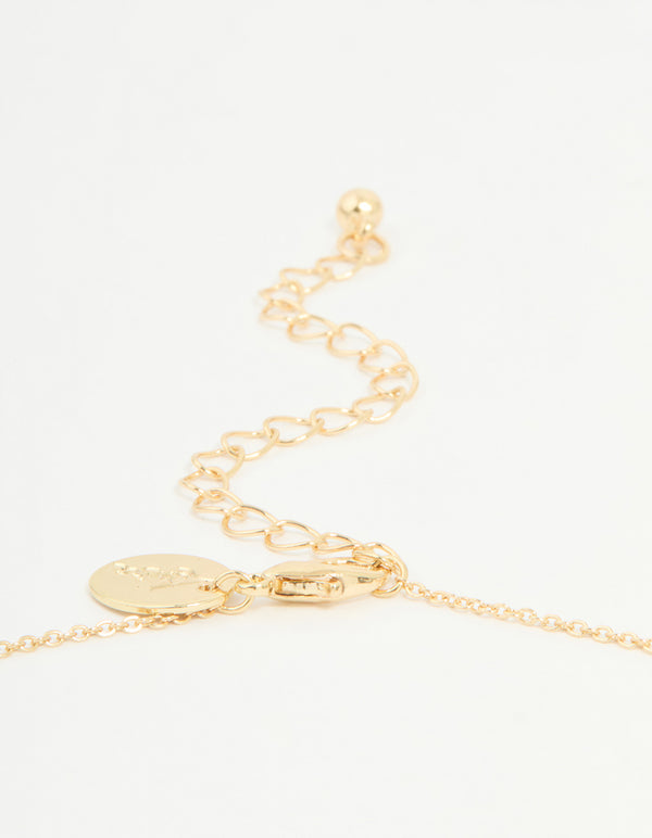 Gold Plated Cubic Zirconia Taurus Circle Necklace