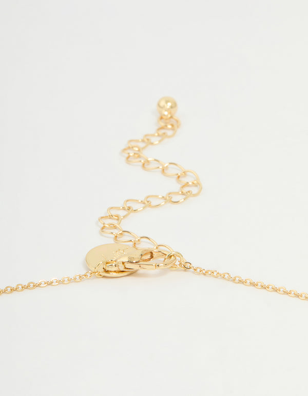 Gold Plated Cubic Zirconia Scorpio Circle Necklace