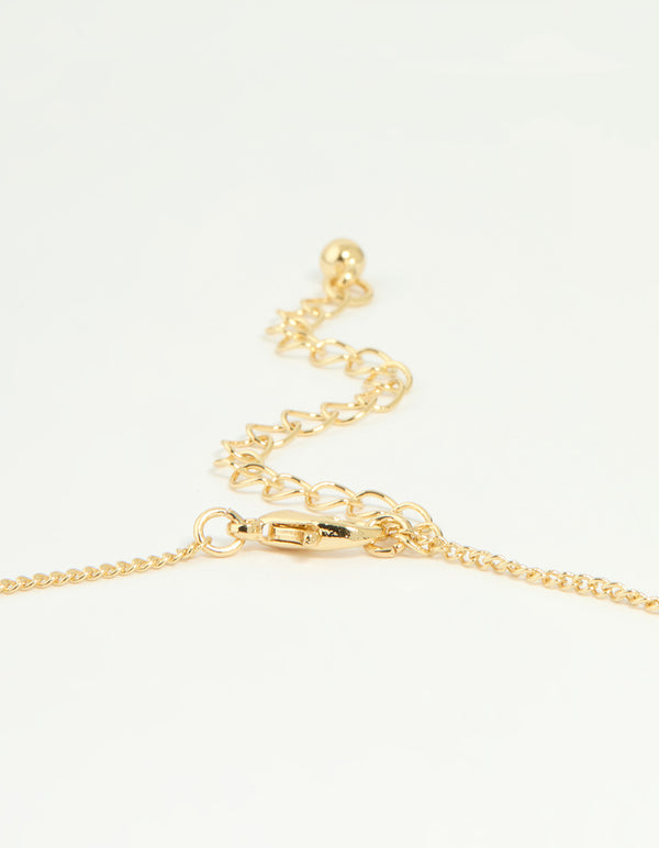 Gold Plated Genuine Shell Letter M Flower Petal Necklace