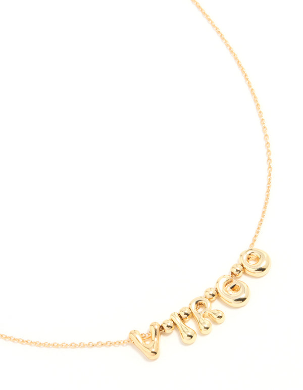 Gold Plated Bubble Virgo Pendant Necklace