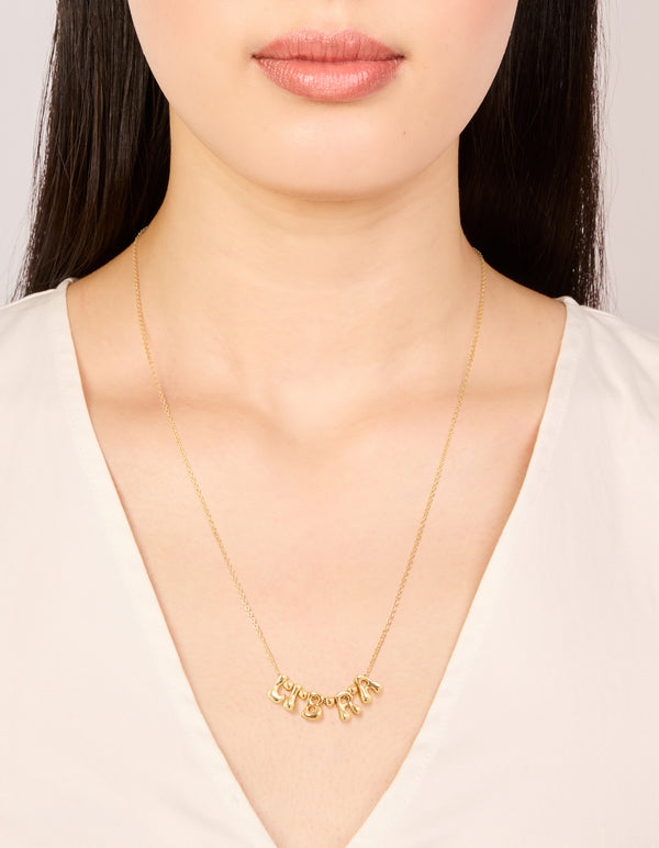 Gold Plated Bubble Libra Pendant Necklace