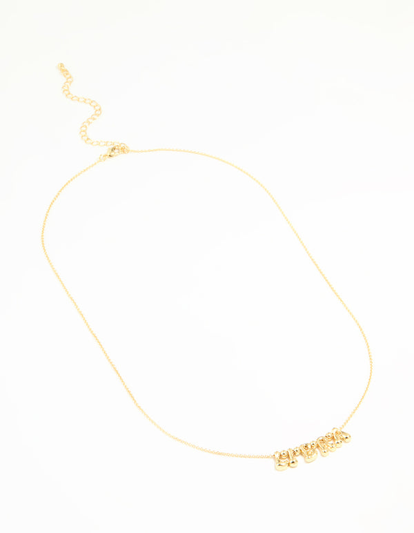 Gold Plated Bubble Libra Pendant Necklace