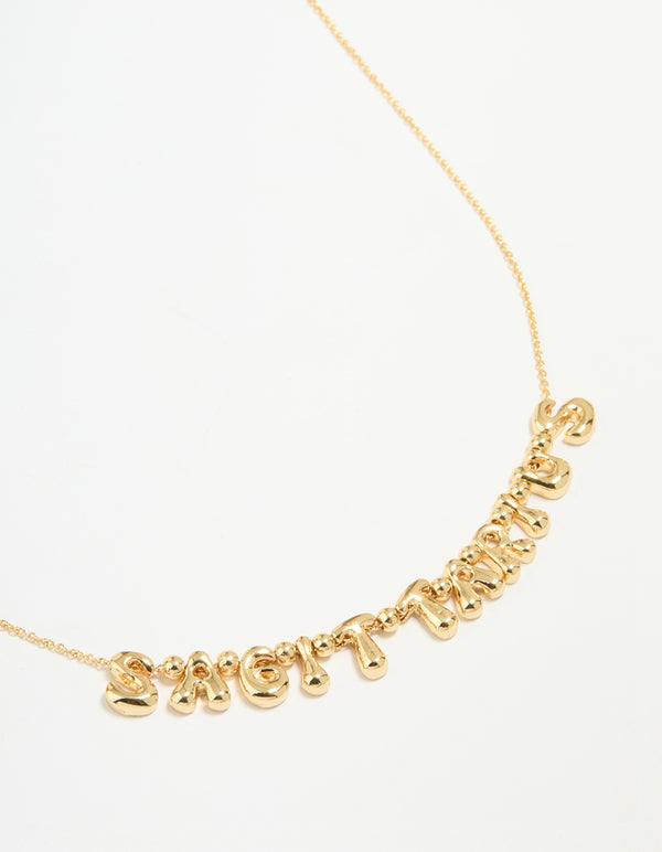 Gold Plated Bubble Sagittarius Necklace