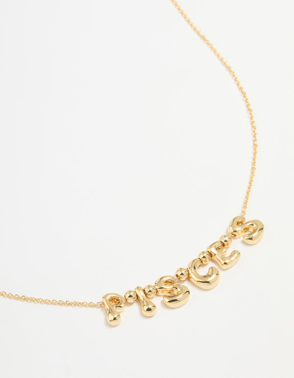 Gold Plated Bubble Pisces Pendant Necklace