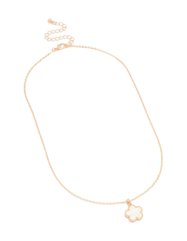 Gold Flower Pendant Necklace