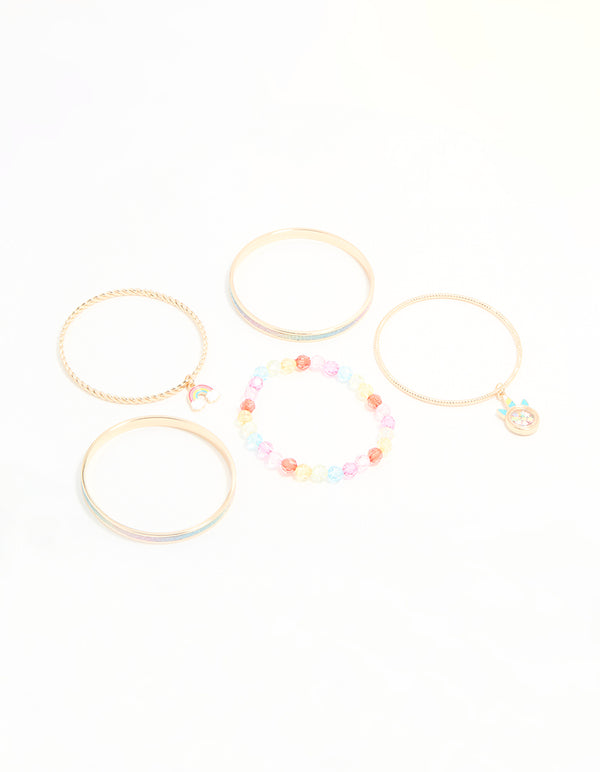 Kids Gold Bangles 5-Pack