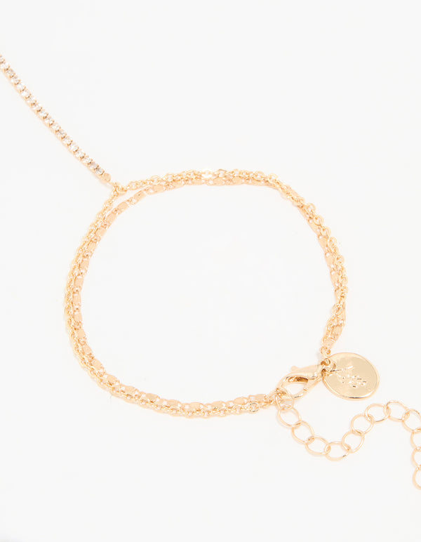 Gold Dainty Layered Hand Chain