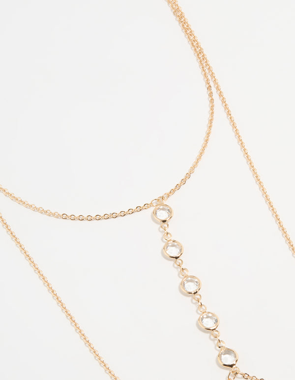 Gold Diamante Dainty Body Chain