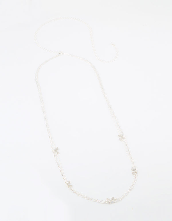 Silver Butterfly Layered Waist Chain