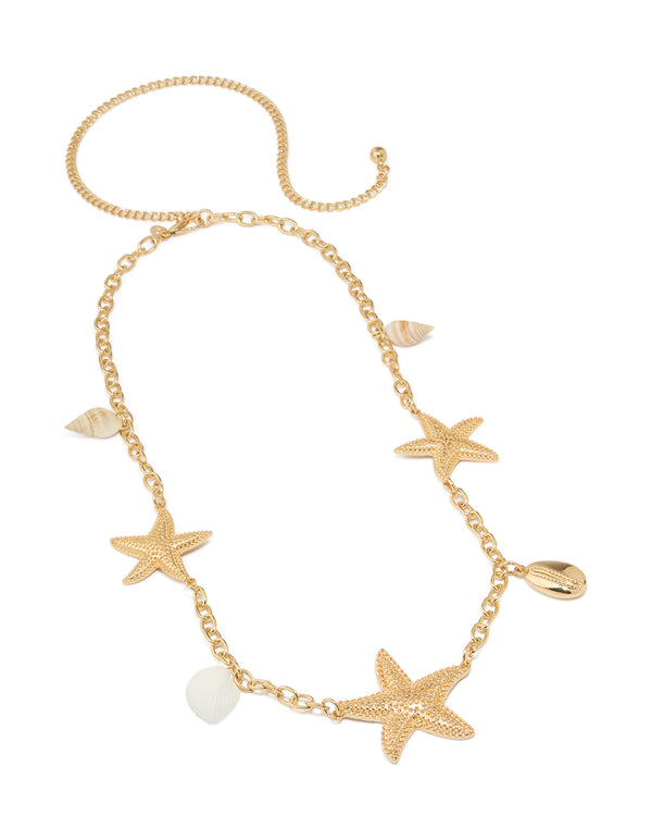 Gold Starfish & Sea Charms Belt