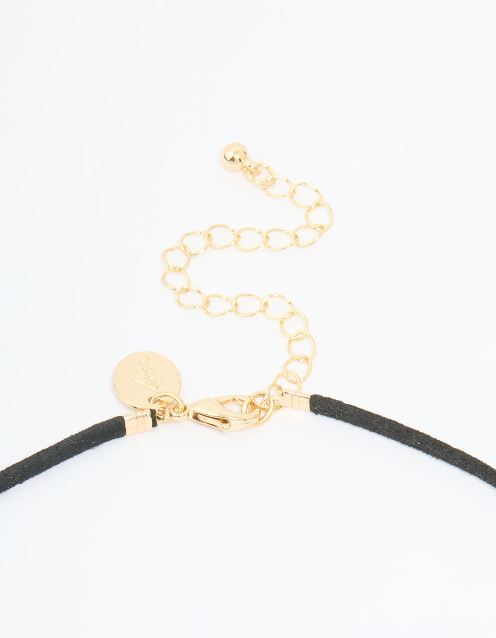 Gold Plated Cord Open Oval Long Necklace