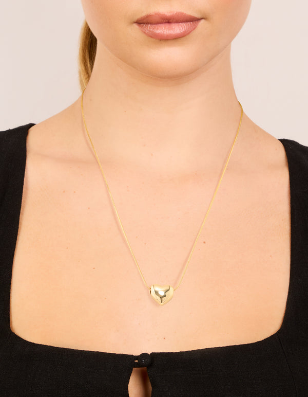 Gold Plated Heart Pendant Necklace