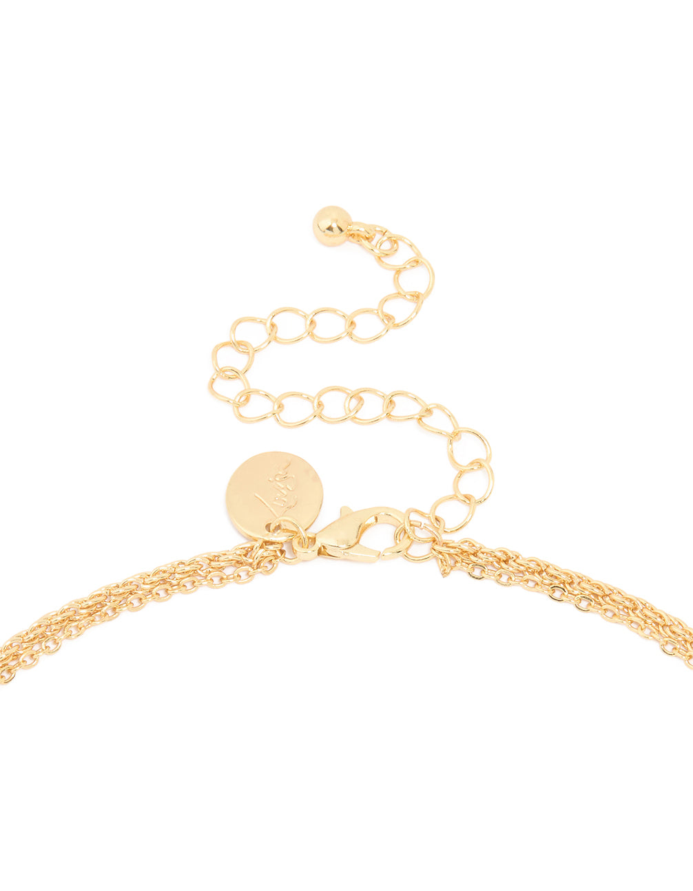 Gold Plated Organic Oval Layered Necklace