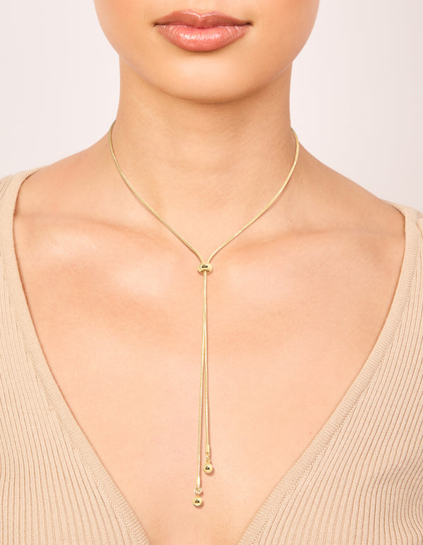 Gold Plated Adjustable Toggle Y-Necklace