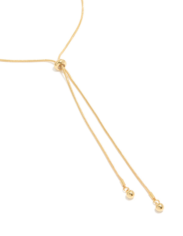 Gold Plated Adjustable Toggle Y-Necklace