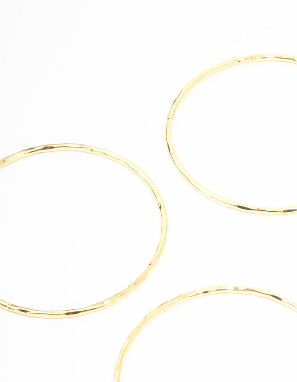 Gold Plated Textured Bangles 5-Pack
