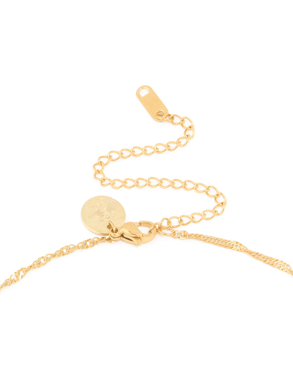 Waterproof Gold Plated Stainless Steel Scorpio Tab Necklace