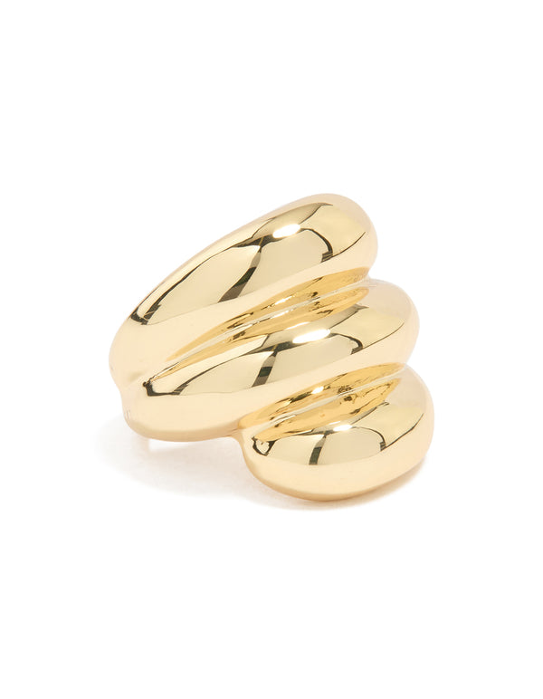 Gold Plated Stacked Twist Ring