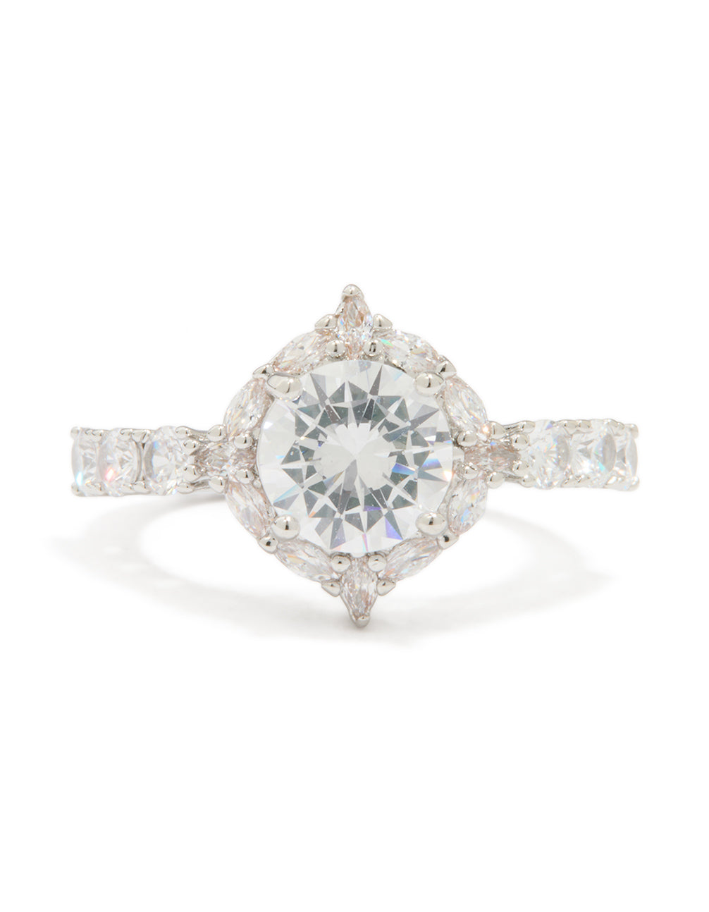 Silver Cubic Zirconia Circle Thin Ring