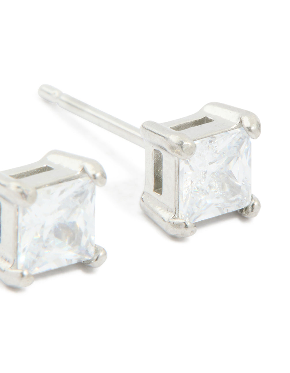 Stainless Steel 5MM Prism Square Stud Earrings