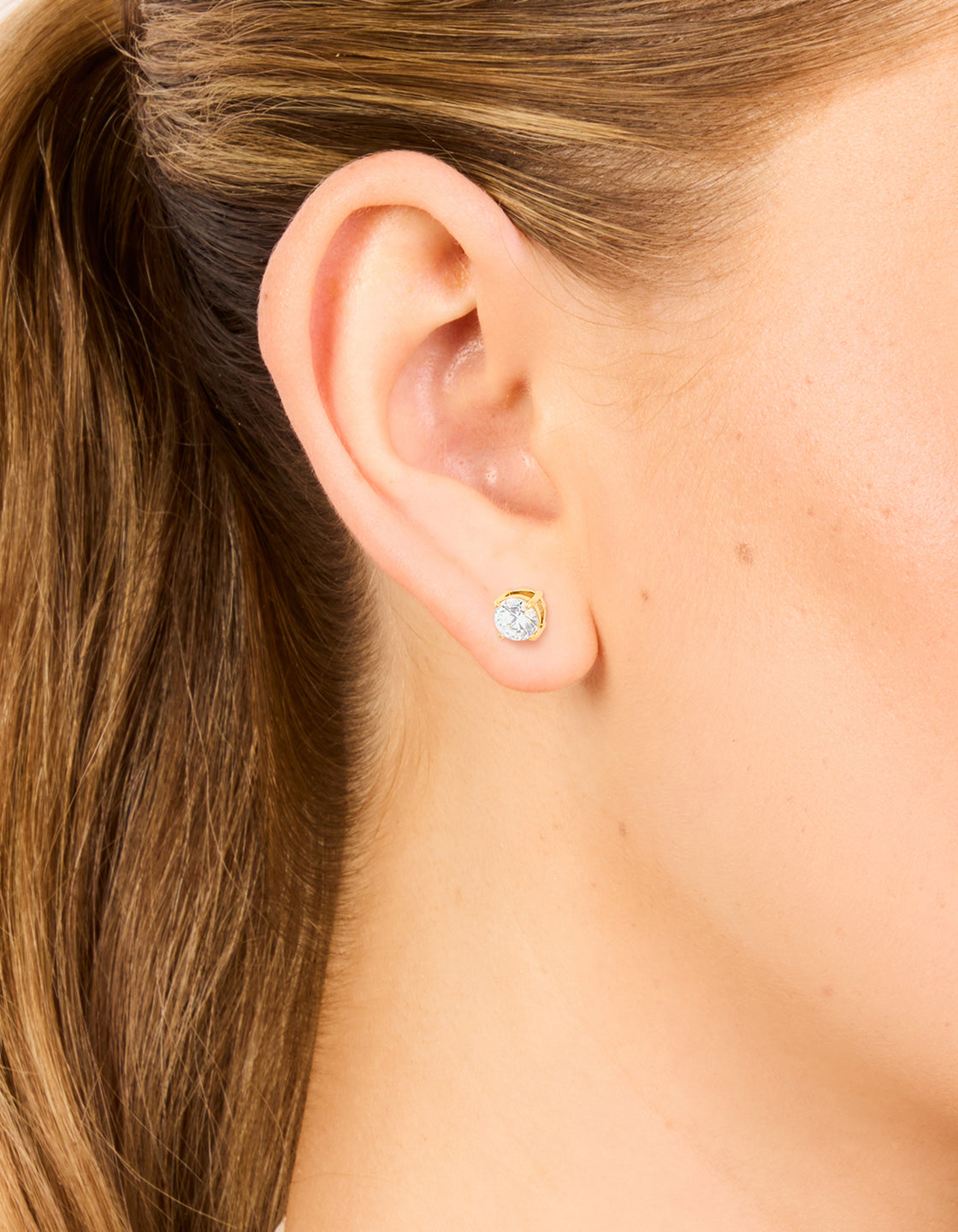 Gold Plated Surgical Steel 6mm Prism Stud Earrings