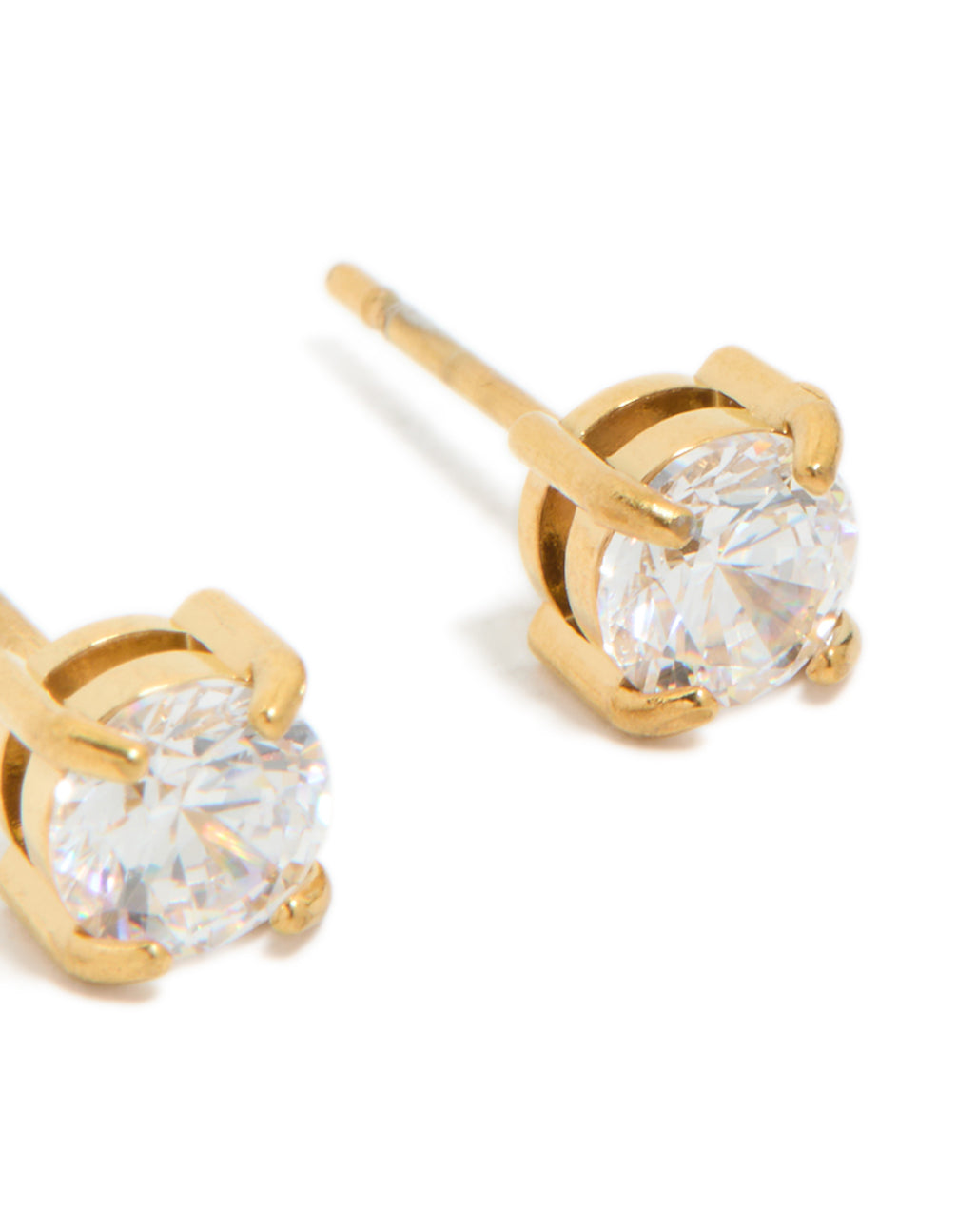 Gold Plated Surgical Steel 5mm Prism Stud Earrings